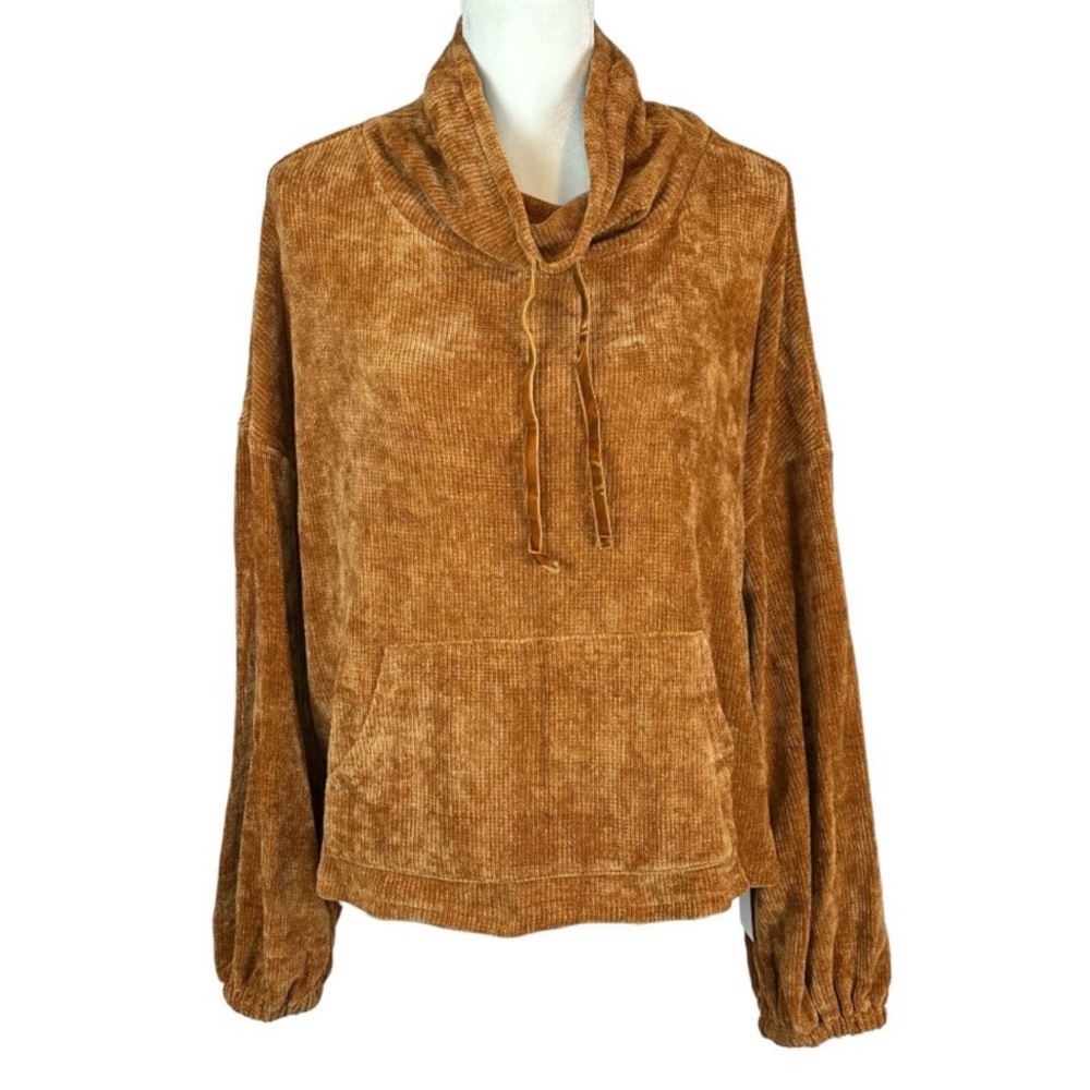 Lumiere Women's Sweater Brown Corduroy Turtleneck